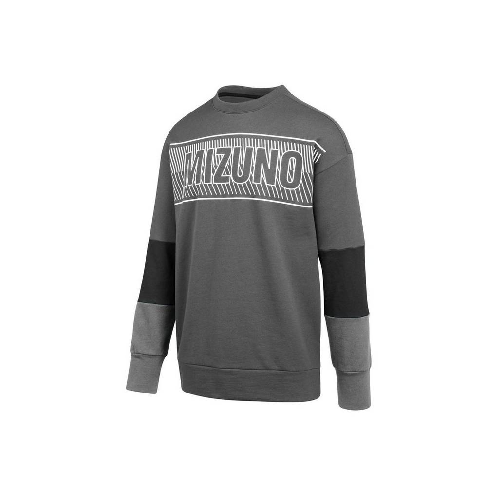 Mizuno Women's MZ1 Tokyo Fleece Crew Tops Grey/Black (530055-LDR)